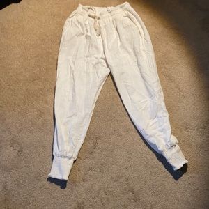 White flowy pants